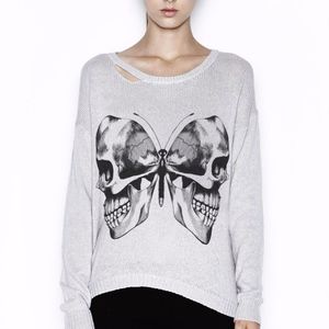 Lauren Moshi Butterfly Skull Sweater